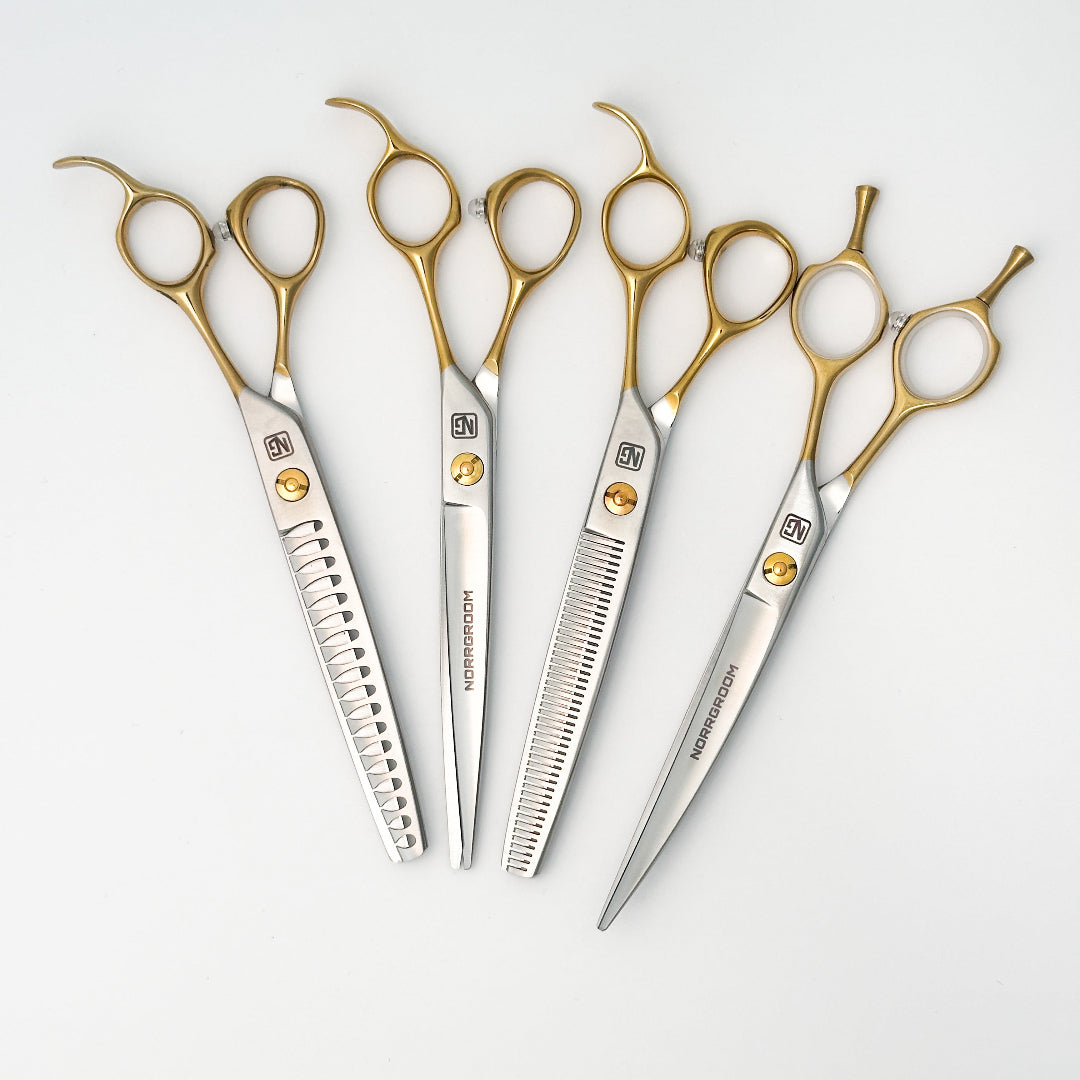 NorrGroom 7.5 Gold Grooming Shear Set sky view