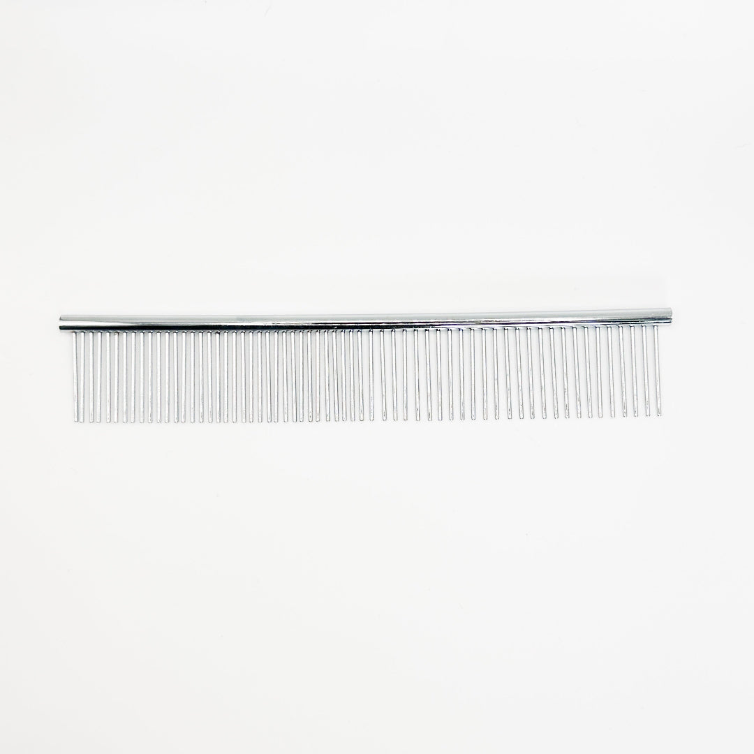 NorrGroom 7.5 inch small dog grooming comb with fine and coarse stainless-steel teeth

